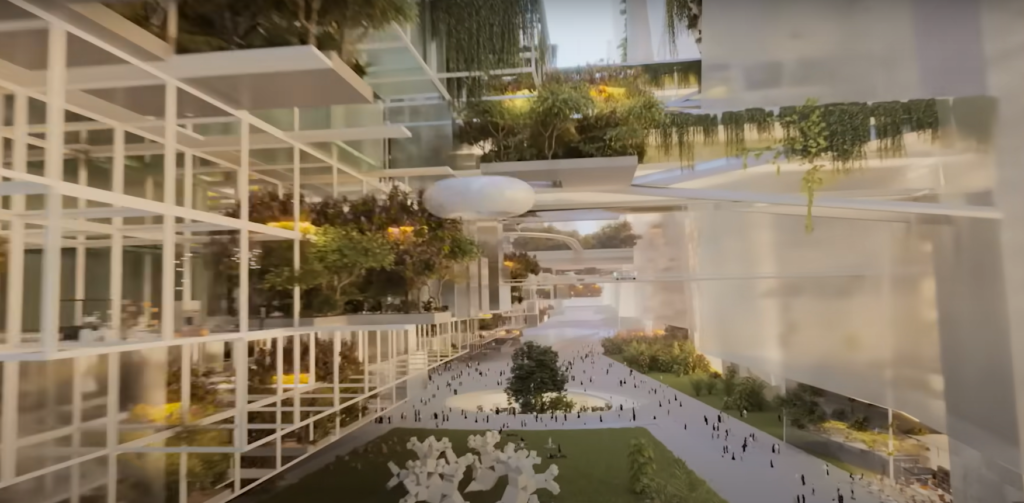 the world’s first car-free vertical city with zero gravity